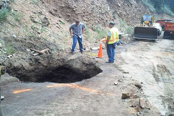 Inspecting the York Gulch sinkhole